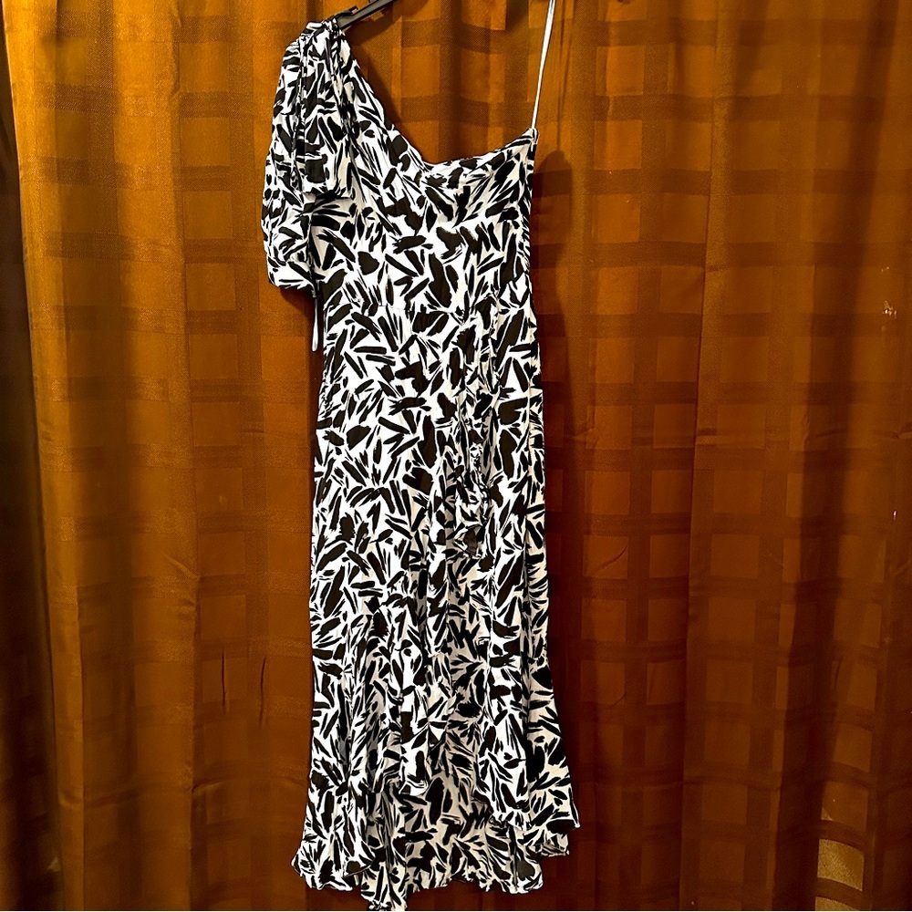 Veronica Beard‎ Blue and Black One Shoulder Maxi Dress size small
